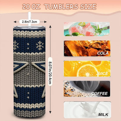 ColorFlow | Dallas Cowboys Inspired Seamless Sweater 20oz Skinny Tumbler with Straw