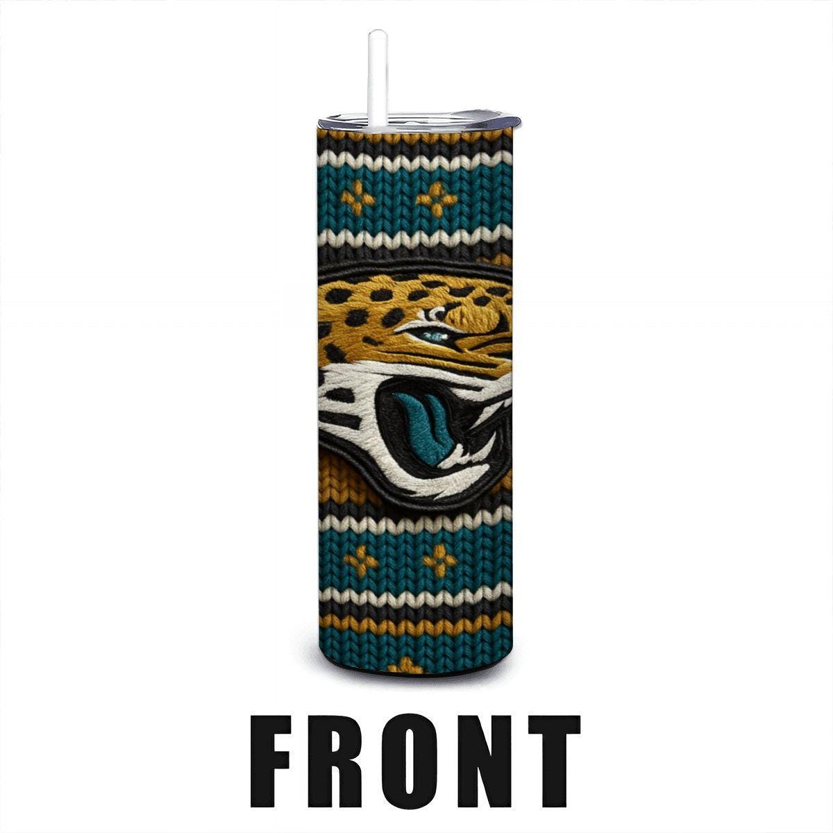 ColorFlow | Jacksonville Jaguars Inspired Seamless Sweater 20oz Skinny Tumbler with Straw