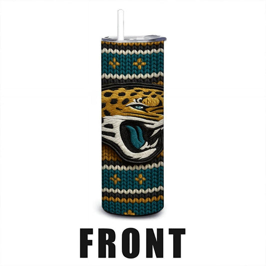 ColorFlow | Jacksonville Jaguars Inspired Seamless Sweater 20oz Skinny Tumbler with Straw
