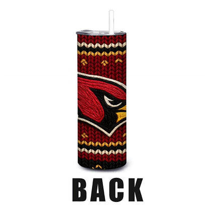 ColorFlow | Arizona Cardinals Inspired Seamless Sweater 20oz Skinny Tumbler with Straw