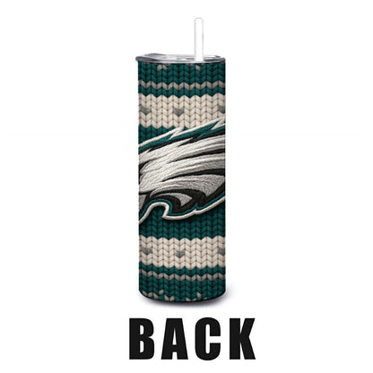 ColorFlow | Philadelphia Eagles Inspired Seamless Sweater 20oz Skinny Tumbler with Straw