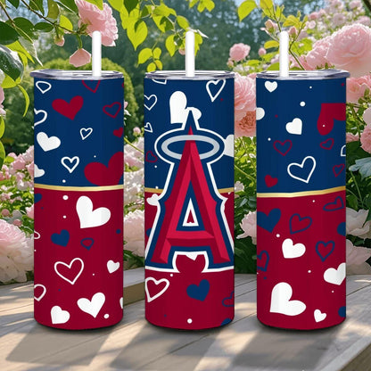 ColorFlow | Los Angeles Inspired Angels Hearts Straight Tumbler 20oz Stainless Steel Drinkware Optional Personalization