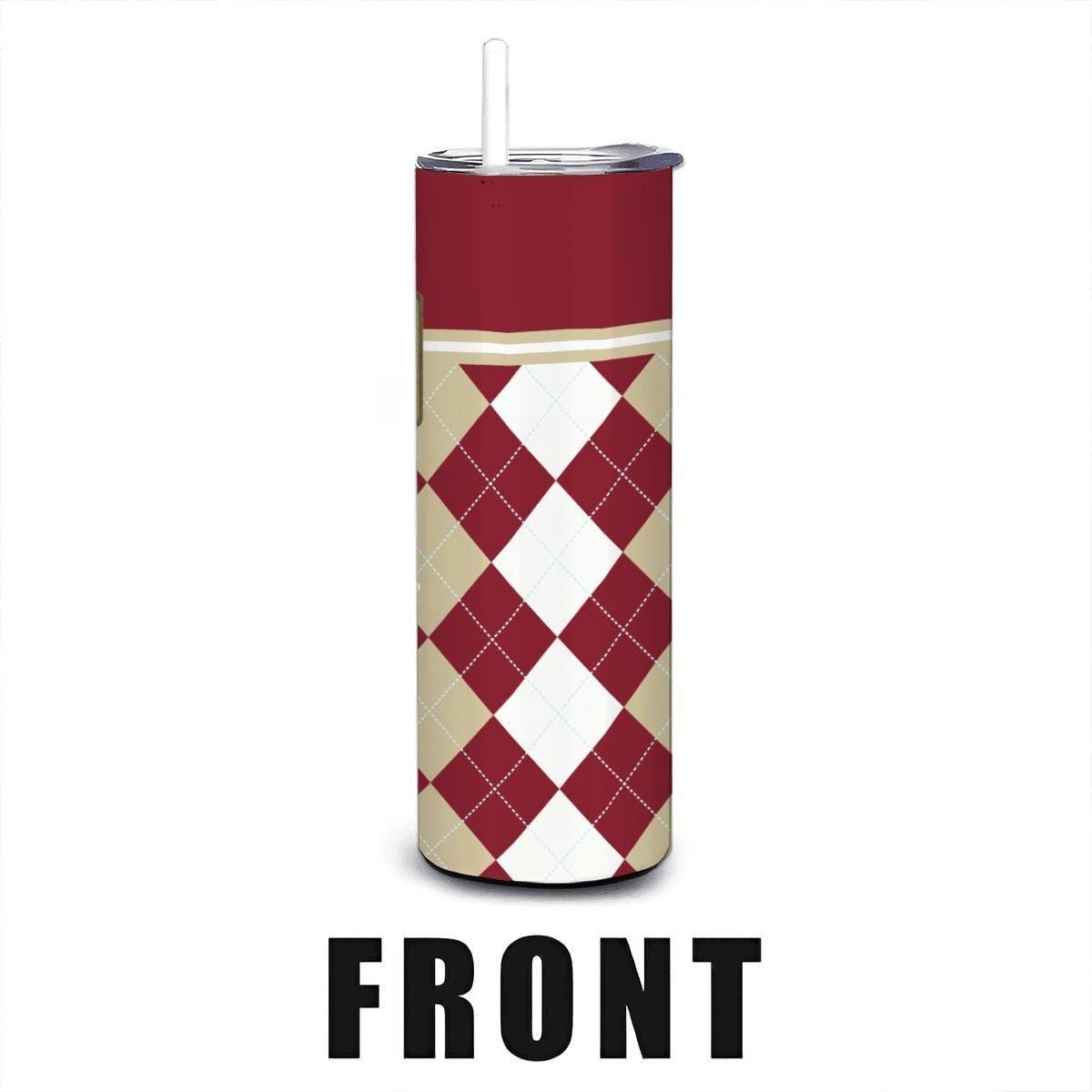 ColorFlow | Boston College Inspired Eagles Argyle Straight Tumbler 20oz Stainless Steel Drinkware Optional Personalization