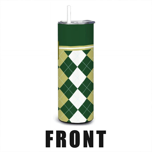 ColorFlow | Colorado State Inspired Rams Argyle Straight Tumbler 20oz Stainless Steel Drinkware Optional Personalization