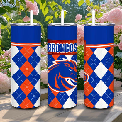 ColorFlow | Boise State Broncos Inspired 20oz Straight Stainless Tumbler | Game Day Style | Personalization Optional