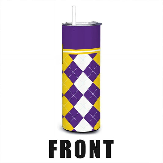 ColorFlow | East Carolina Pirates Inspired 20oz Straight Stainless Tumbler | Purple Gold Style | Personalization Optional