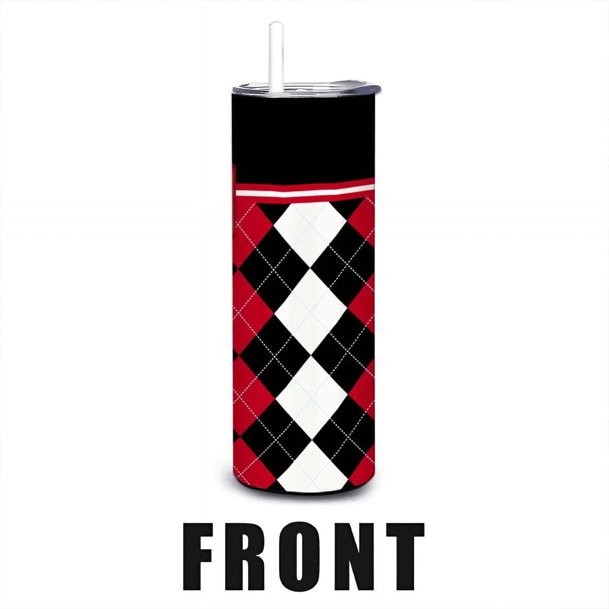 ColorFlow | Louisville Cardinals Inspired 20oz Straight Stainless Tumbler | Bold Red Black Design | Personalization Optional