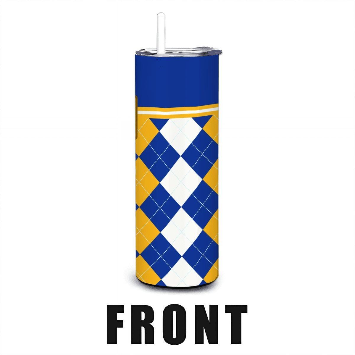 ColorFlow | Pitt Panthers Inspired 20oz Straight Tumbler | Blue Gold Spirit Edition | Personalization Optional