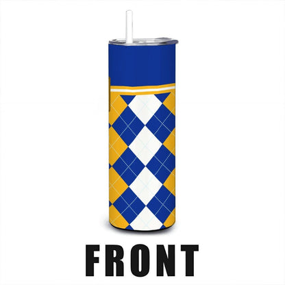ColorFlow | Pitt Panthers Inspired 20oz Straight Tumbler | Blue Gold Spirit Edition | Personalization Optional