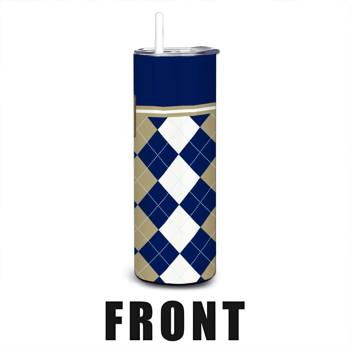 ColorFlow | Navy Midshipmen Inspired 20oz Straight Tumbler | Blue Gold Military Pride | Personalization Optional