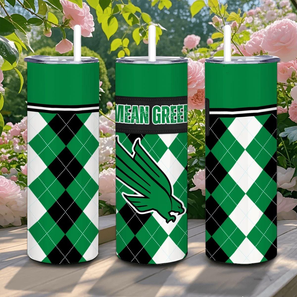 ColorFlow | North Texas Mean Green Inspired 20oz Straight Stainless Tumbler | Bold Green Fan Look | Personalization Optional