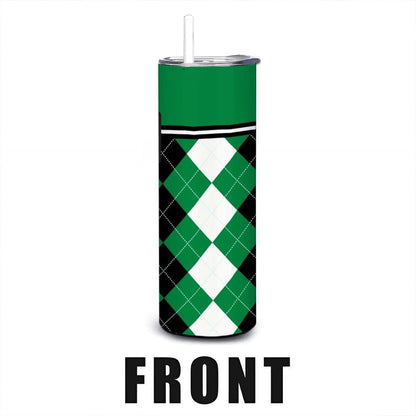 ColorFlow | North Texas Mean Green Inspired 20oz Straight Stainless Tumbler | Bold Green Fan Look | Personalization Optional