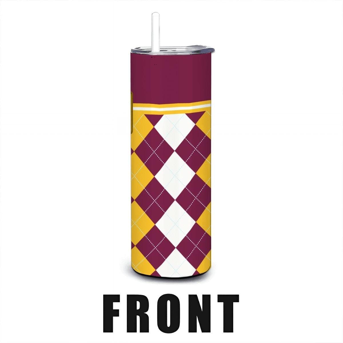 ColorFlow | Arizona State Sun Devils Inspired 20oz Straight Stainless Tumbler | Maroon Gold Power Look | Personalization Optional
