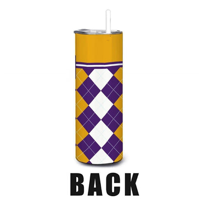 ColorFlow | Alcorn State Inspired Braves Argyle Straight Tumbler 20oz Stainless Steel Drinkware Optional Personalization