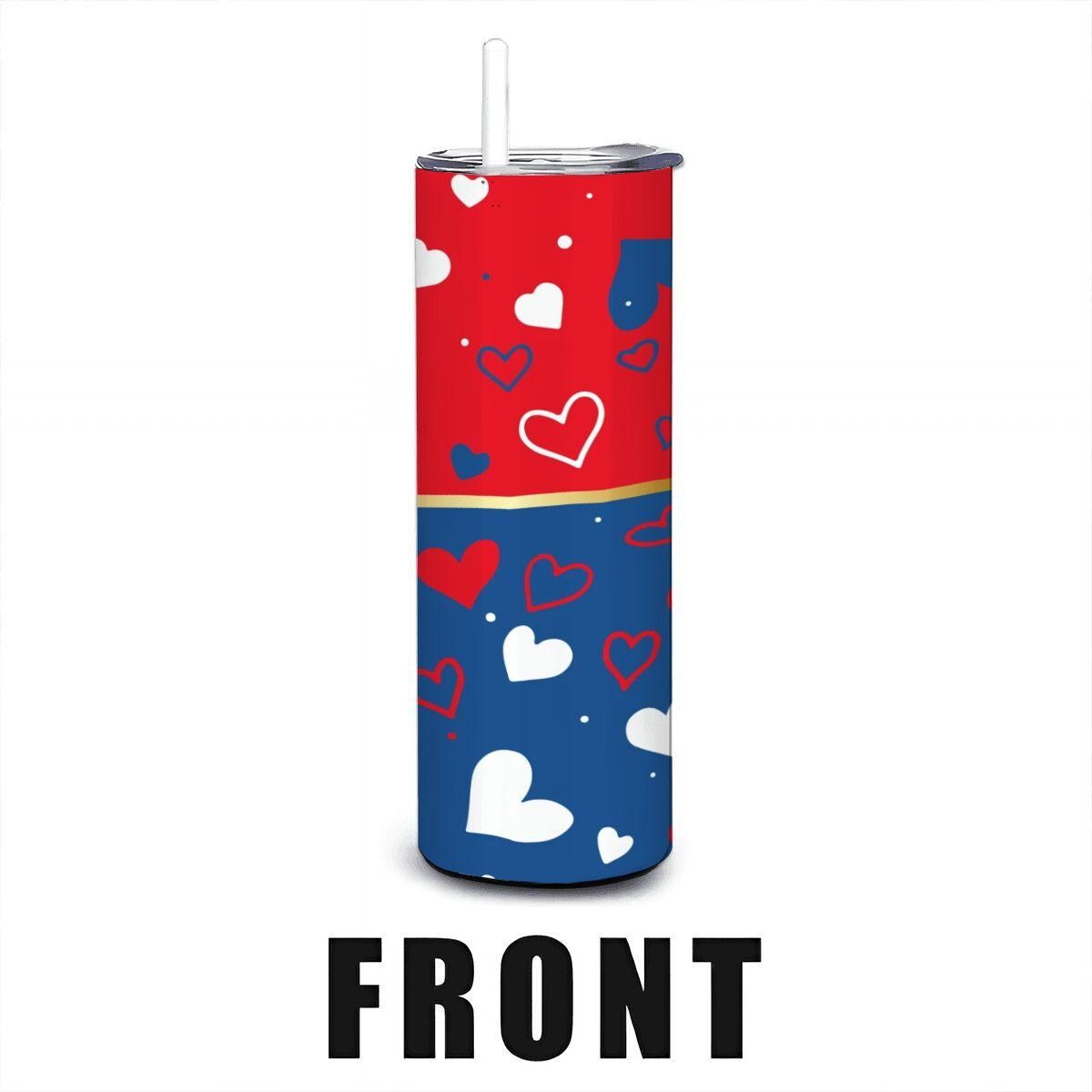 ColorFlow | Philadelphia Inspired Phillies Hearts Straight Tumbler 20oz Stainless Steel Gift Optional Personalization