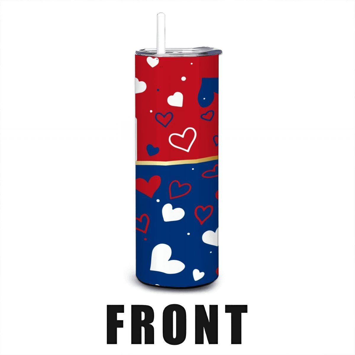 ColorFlow | Texas Inspired Rangers Hearts Straight Tumbler 20oz Stainless Steel Drinkware Optional Personalization