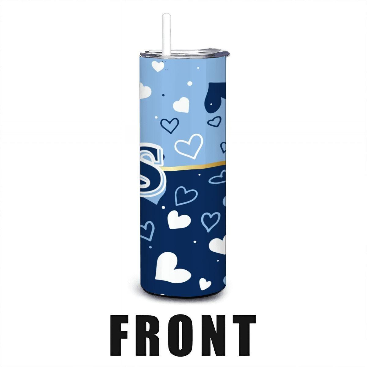 ColorFlow | Tampa Bay Inspired Rays Hearts Straight Tumbler 20oz Stainless Steel Gift Optional Personalization
