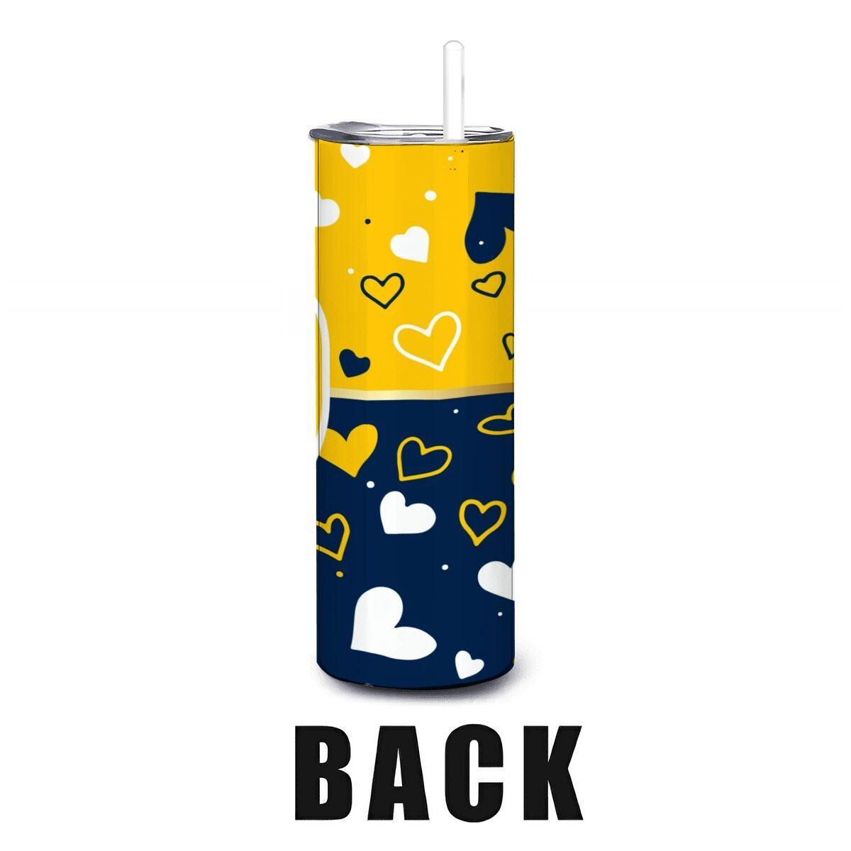 ColorFlow | Milwaukee Inspired Brewers Hearts Straight Tumbler 20oz Stainless Steel Drinkware Optional Personalization