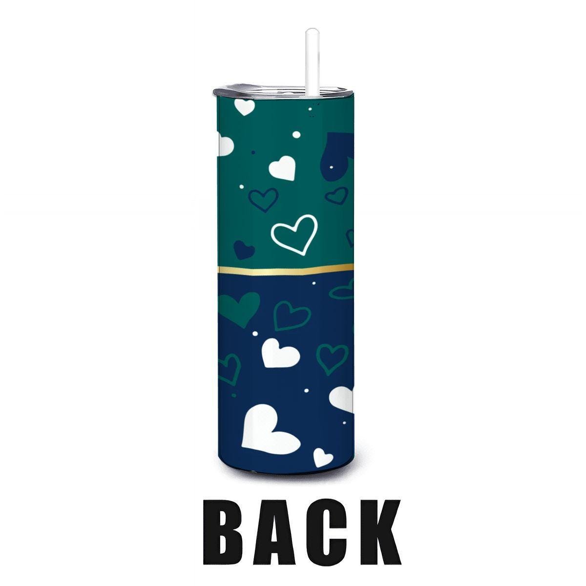 ColorFlow | Seattle Inspired Mariners Hearts Straight Tumbler 20oz Stainless Steel Gift Optional Personalization