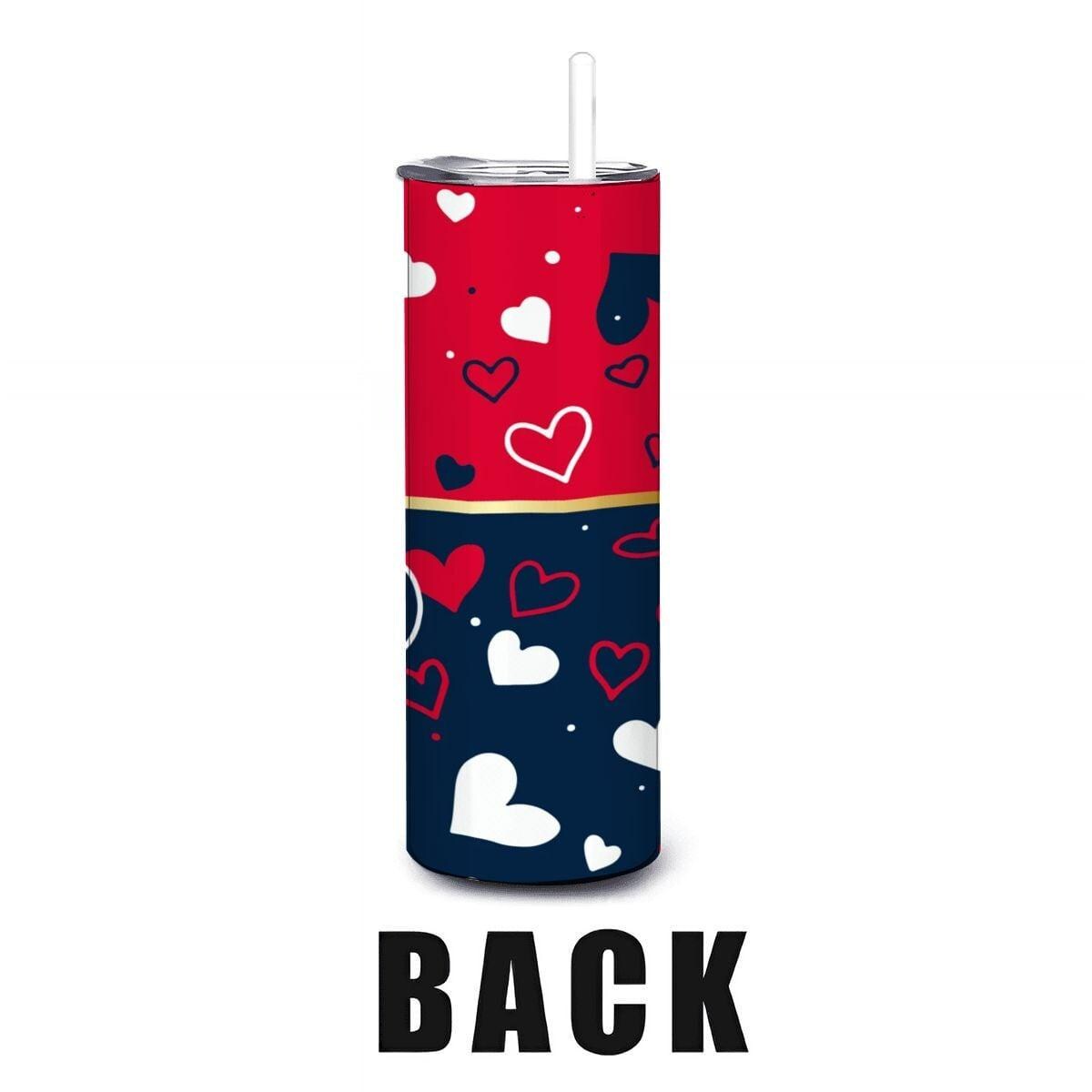 ColorFlow | Atlanta Inspired Braves Hearts Straight Tumbler 20oz Stainless Steel Drinkware Optional Personalization