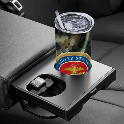 ColorFlow | Military Marine Inspired 20oz Straight Stainless Steel Tumbler Camouflage Patriotic Travel Cup
