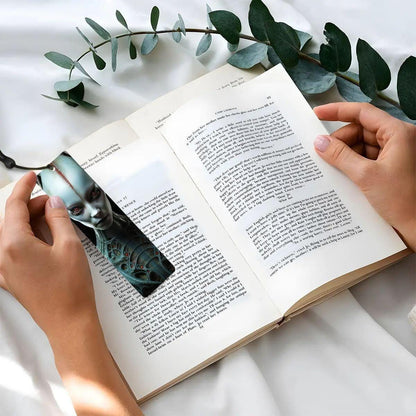 ColorFlow | Biomech Alien Metal Bookmark Sci Fi Extraterrestrial Red Eye Futuristic Dark Fantasy Art | Optional Personalization