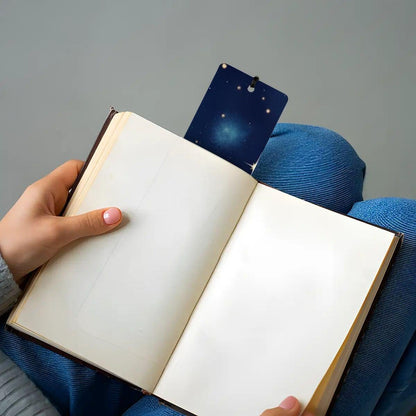ColorFlow | Galaxy Planets Night Sky Book Metal Bookmark Cosmic Stars Fantasy Reading Gift | Optional Personalization