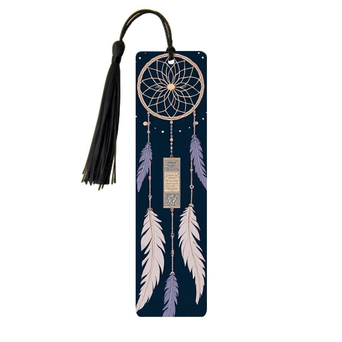 ColorFlow | Mystic Dreamcatcher Feather Metal Bookmark Boho Celestial Spiritual Reading Gift | Optional Personalization