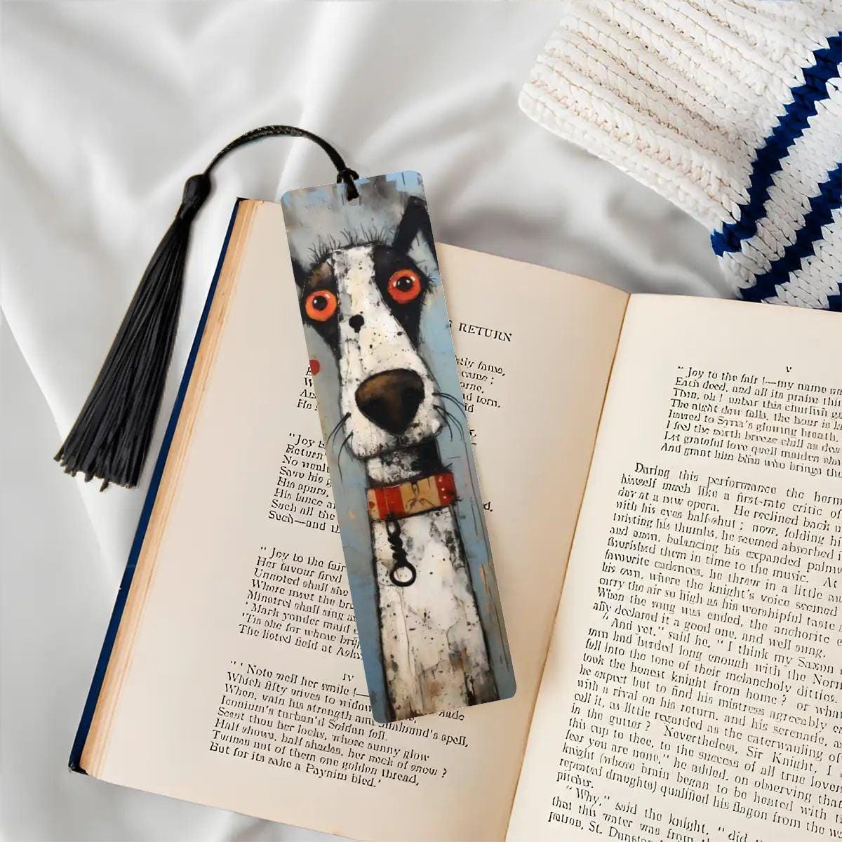ColorFlow | Quirky Scruffy Dog Art Metal Bookmark Unique Gift for Readers and Dog Lovers | Optional Personalization