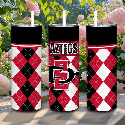ColorFlow | San Diego State Aztecs Inspired 20oz Straight Tumbler | Custom Name Option | Stainless Steel