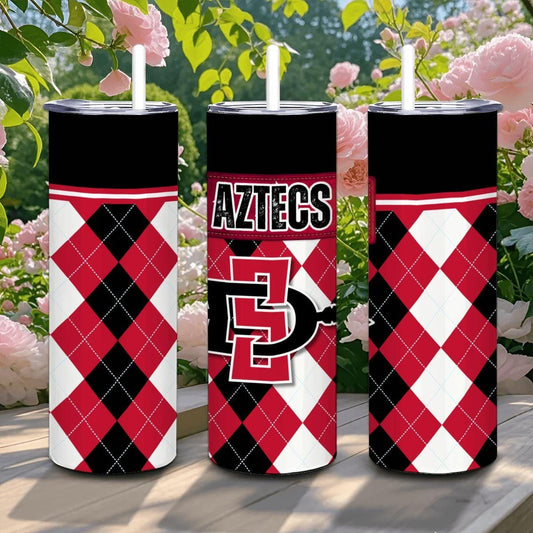 ColorFlow | San Diego State Aztecs Inspired 20oz Straight Tumbler | Custom Name Option | Stainless Steel