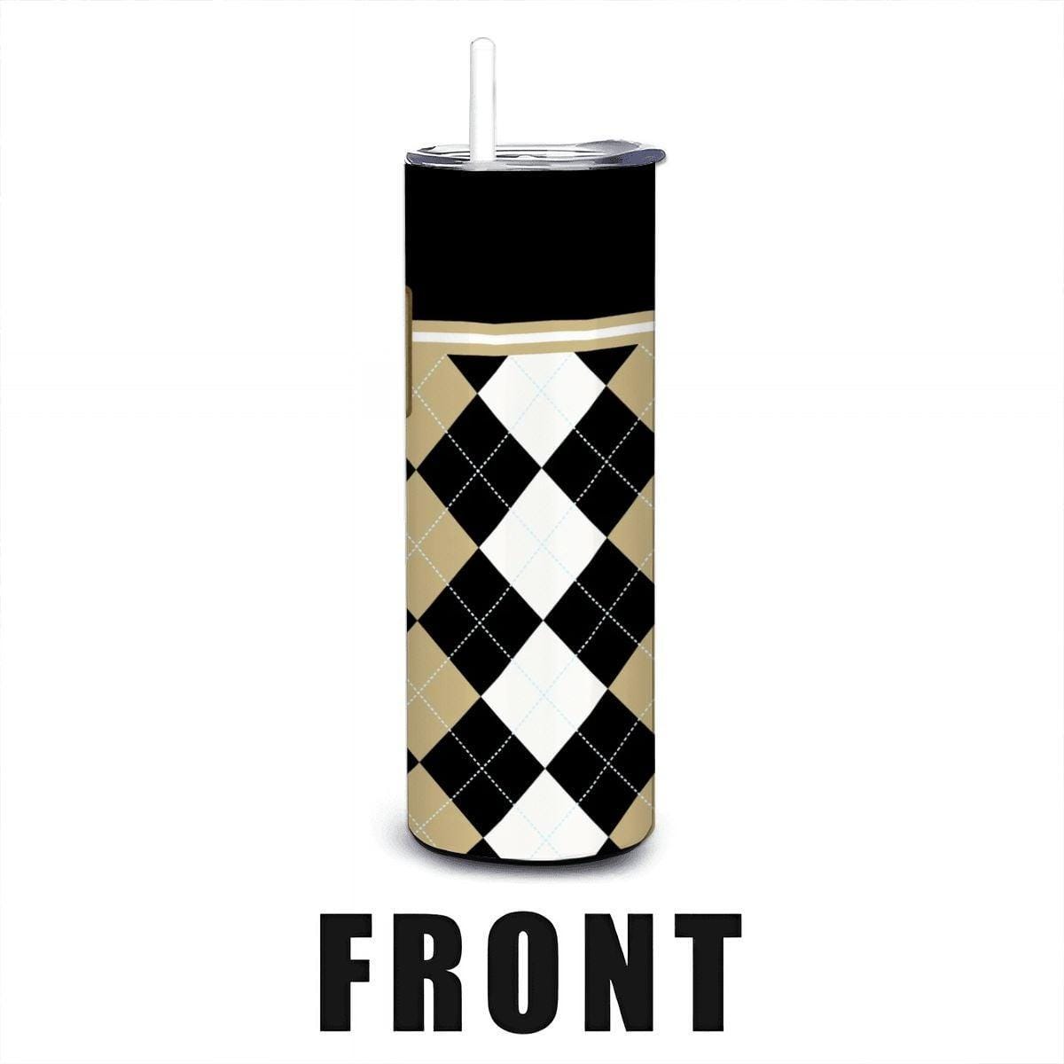 ColorFlow | Wake Forest Demon Deacons Inspired 20oz Straight Stainless Tumbler | Black Gold Collegiate Style | Personalization Optional