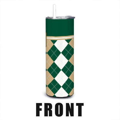 ColorFlow | Charlotte 49ers Inspired 20oz Straight Stainless Tumbler | Green Gold Modern Style | Personalization Optional