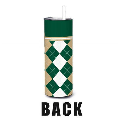 ColorFlow | Charlotte 49ers Inspired 20oz Straight Stainless Tumbler | Green Gold Modern Style | Personalization Optional