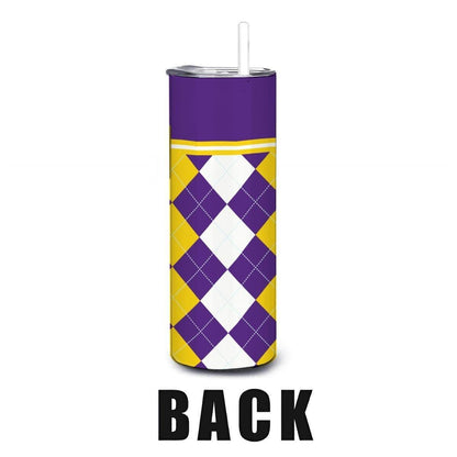 ColorFlow | East Carolina Pirates Inspired 20oz Straight Stainless Tumbler | Purple Gold Style | Personalization Optional