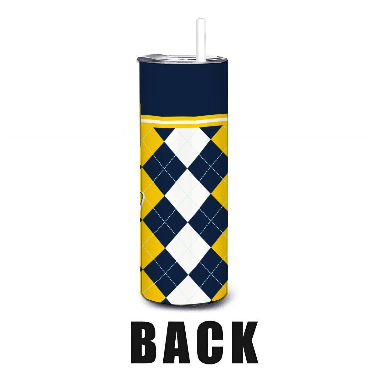 ColorFlow | Toledo Rockets Inspired 20oz Straight Tumbler | Navy Gold Collegiate Energy | Personalization Optional