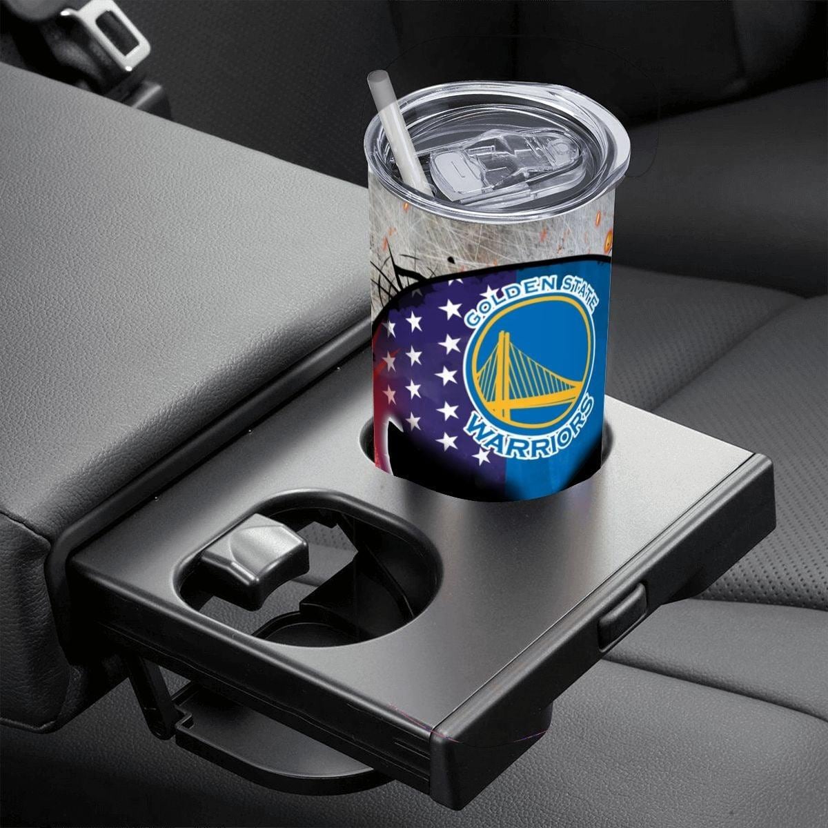 ColorFlow | Golden State Basketball Inspired 20oz Straight Tumbler | Warriors Skull American Flag Design | Personalization Optional