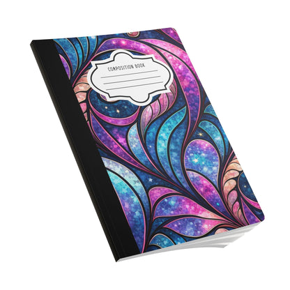 ColorFlow | Cosmic Swirl Galaxy Composition Notebook | Celestial Pink Blue Pattern Journal for School Work and Writing