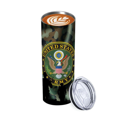 ColorFlow | Army Inspired 20oz Straight Stainless Steel Tumbler Military Camouflage Patriotic Insulated Cup