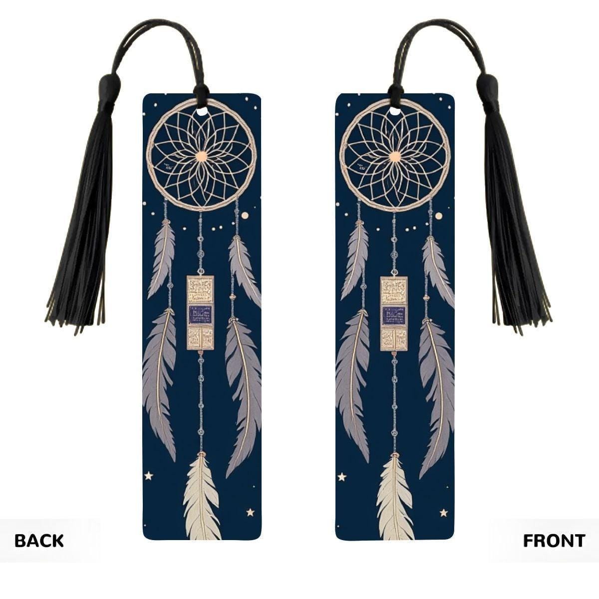 ColorFlow | Celestial Dreamcatcher Feather Metal Bookmark Boho Mystic Reading Accessory Gift | Optional Personalization