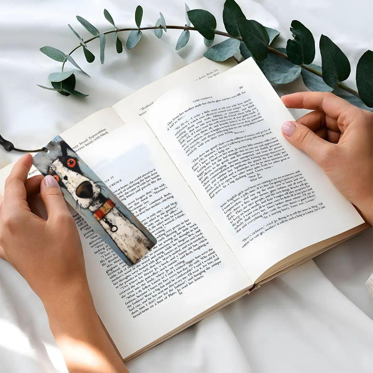 ColorFlow | Quirky Scruffy Dog Art Metal Bookmark Unique Gift for Readers and Dog Lovers | Optional Personalization