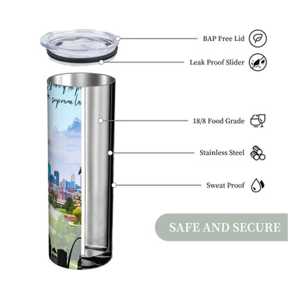 ColorFlow | Missouri State Pride Tumbler | Gateway Arch Historic Cityscape | 20oz Skinny Stainless Steel With Straw