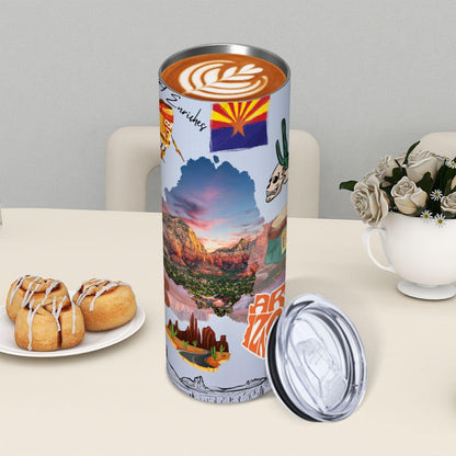 ColorFlow | Arizona Desert Spirit 20oz Skinny Stainless Steel Tumbler with Straw | Sedona Landscape Southwest Travel Cup
