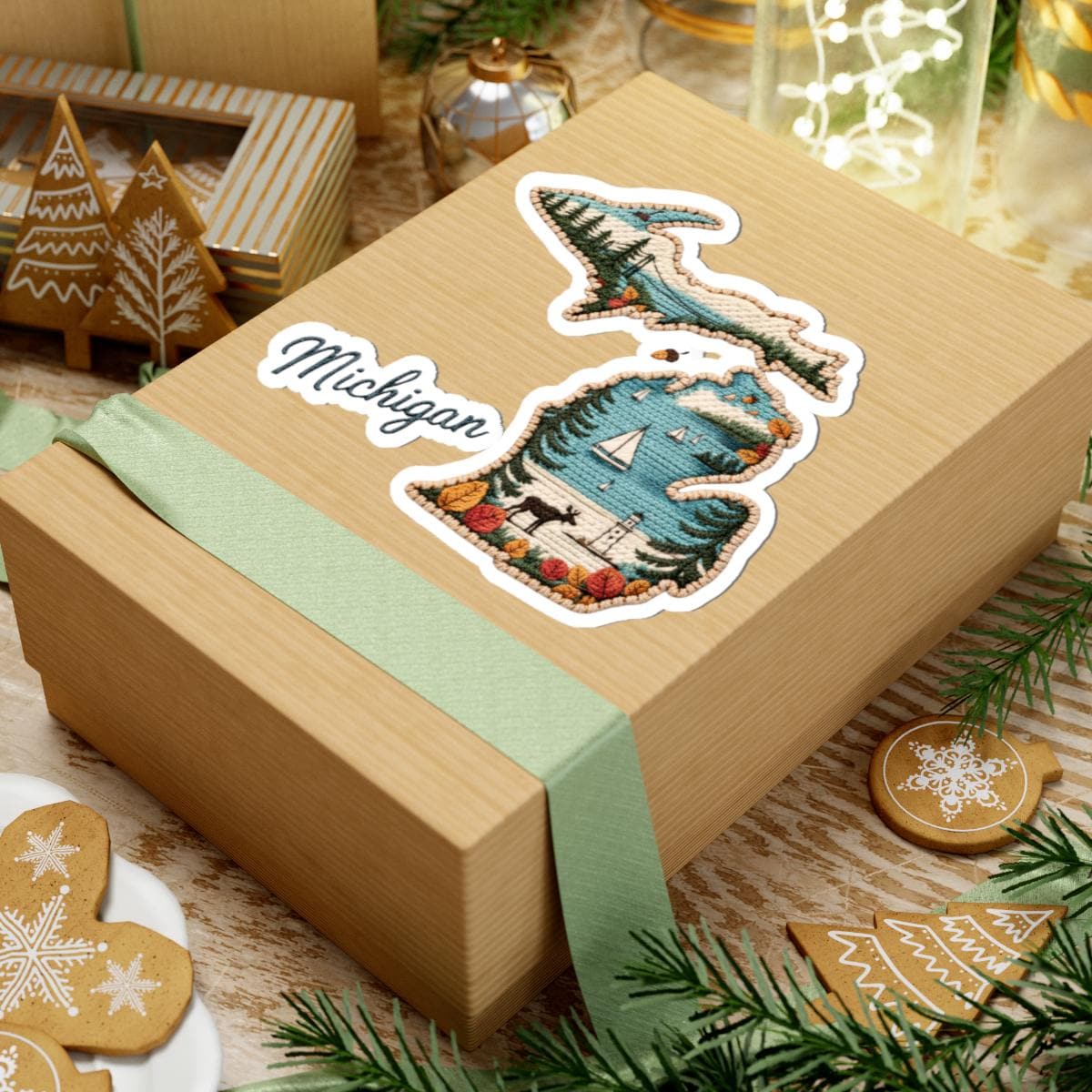 ColorFlow | Michigan Great Lakes Escape Vinyl Sticker | Northern Shores Sailboats Forest and Wildlife Art