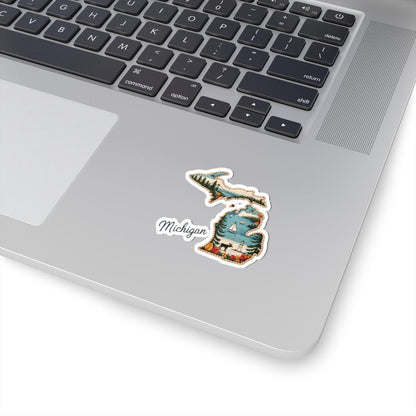 ColorFlow | Michigan Great Lakes Escape Vinyl Sticker | Northern Shores Sailboats Forest and Wildlife Art