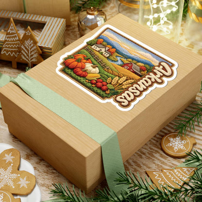 ColorFlow | Arkansas Harvest Valley Vinyl Sticker | Rolling Hills River Farms and Autumn Countryside Art