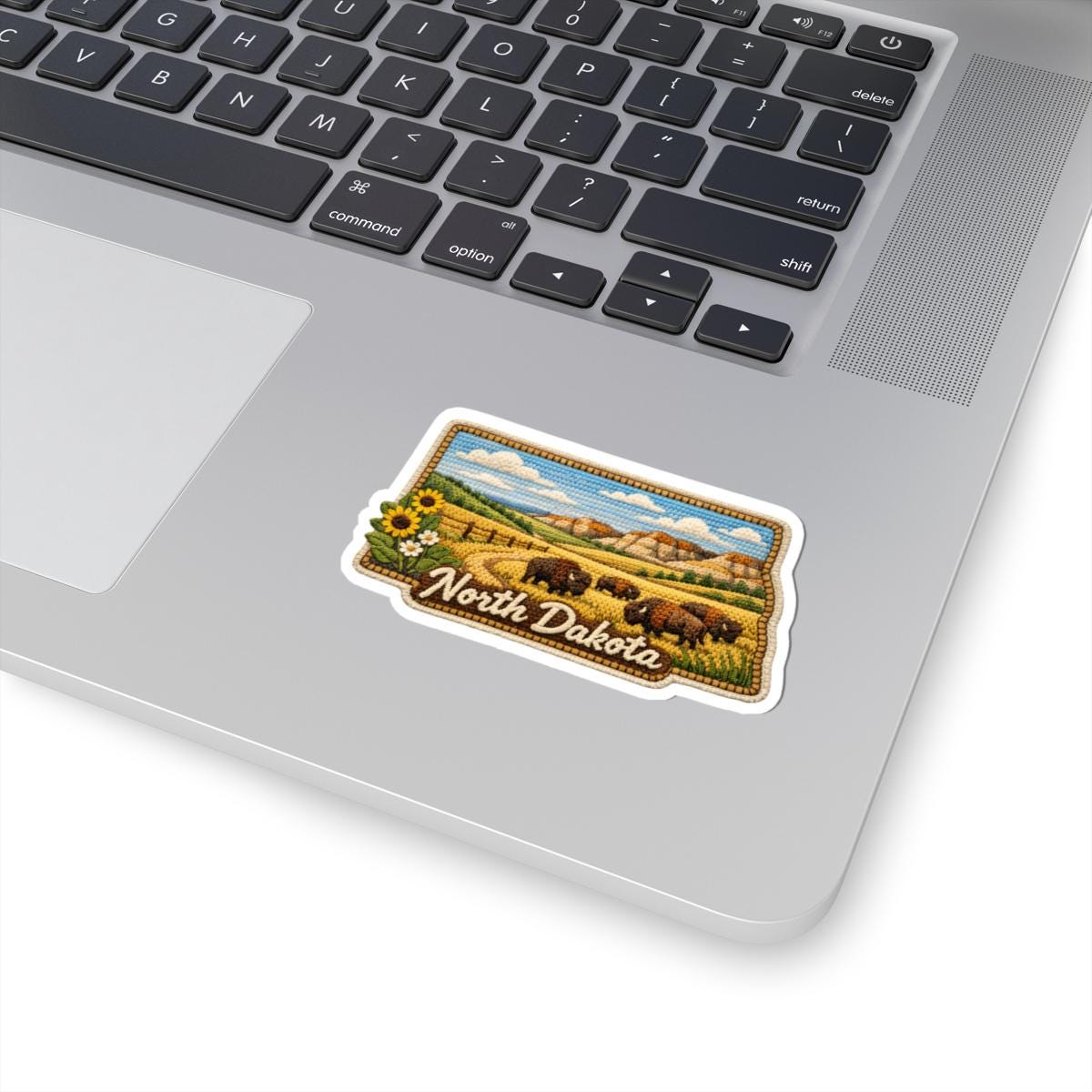 ColorFlow | North Dakota Prairie Spirit Vinyl Sticker | Open Plains Bison Fields and Badlands Horizon Art