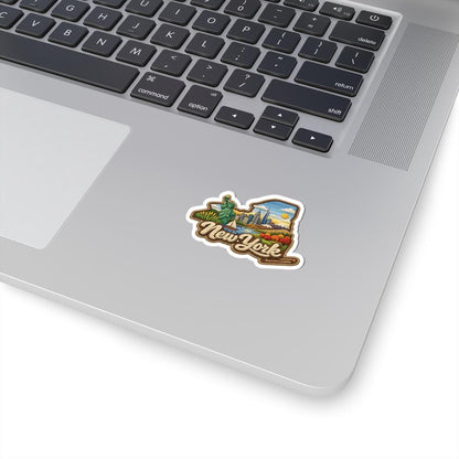 ColorFlow | New York Empire Horizons Vinyl Sticker | Liberty Harbor Skyline Hills and Scenic State Art
