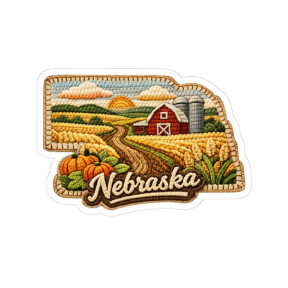 ColorFlow | Nebraska Great Plains Pathways Vinyl Sticker | Golden Fields Rustic Barns and Prairie Horizon Art