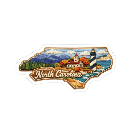 ColorFlow | North Carolina Blue Ridge Coast Vinyl Sticker | Mountain Forests Historic Towns and Lighthouse Shores Art